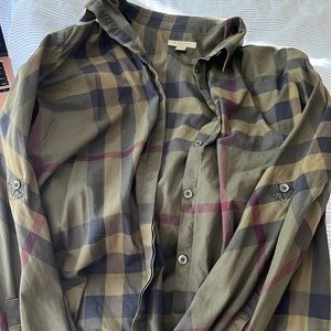 Plaid Burberry button up shirt